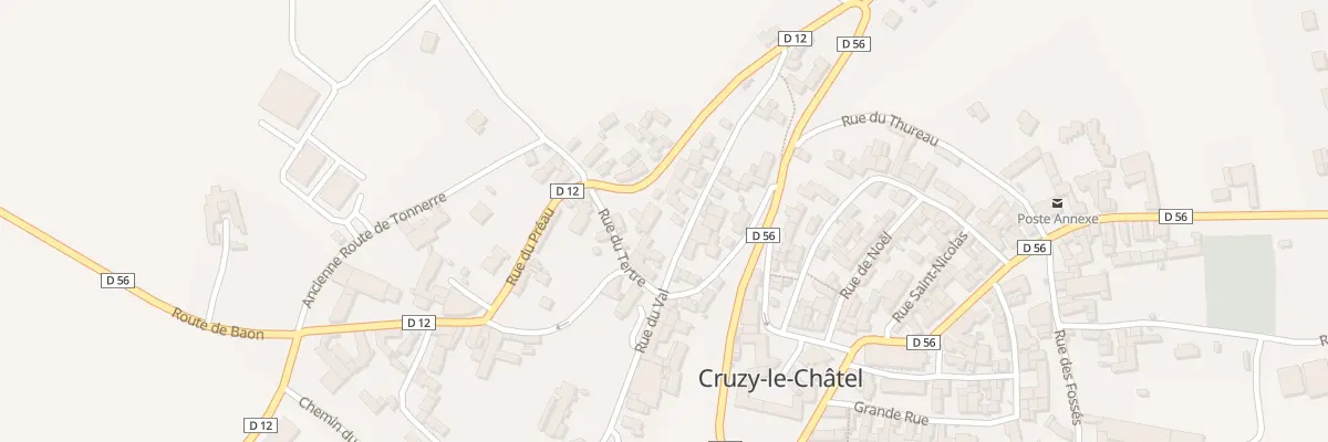 Plan du 12 Rue du Val à Cruzy-le-Châtel