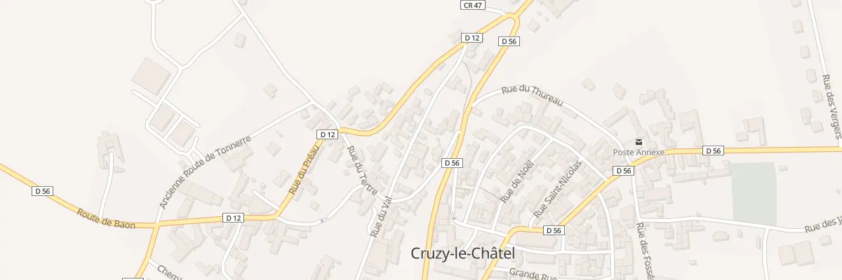 Plan du 11 Rue du Val à Cruzy-le-Châtel