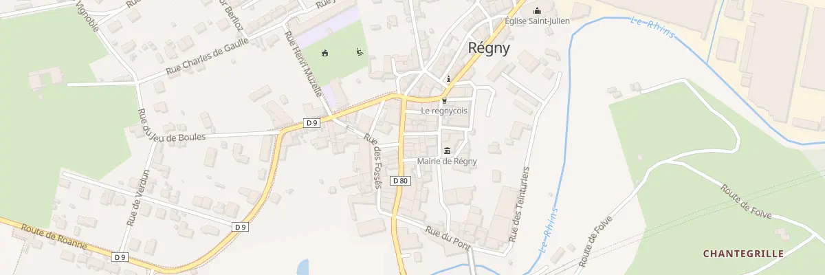 Plan du 7 Rue de la Poste à Régny
