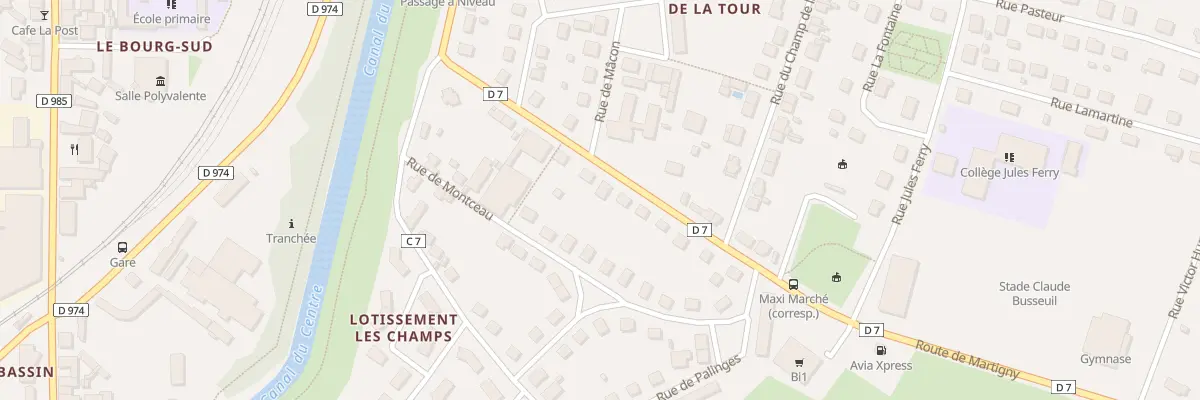 Plan du 14 Rte de Martigny à Génelard