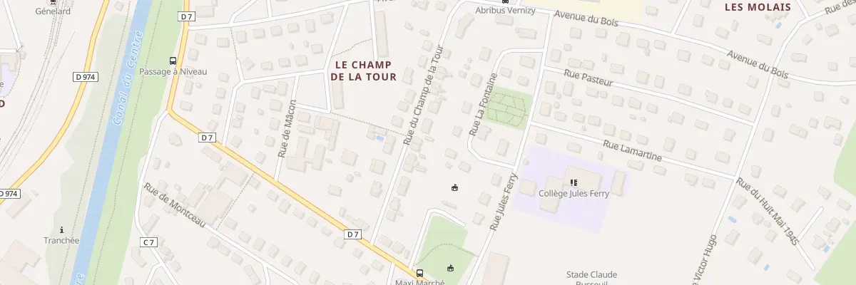 Plan du 16 Rue du Champ de la Tour à Génelard