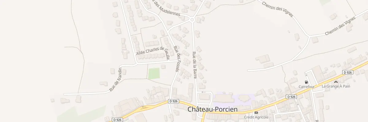 Plan du 15 Rue de la Barre Ouest à Château-Porcien
