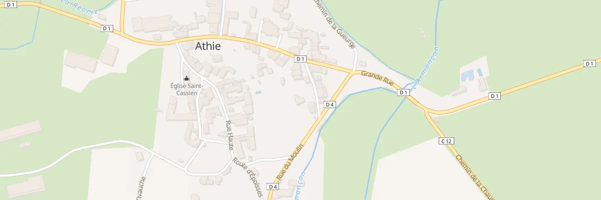 Plan du 12 Rue du Moulin à Athie