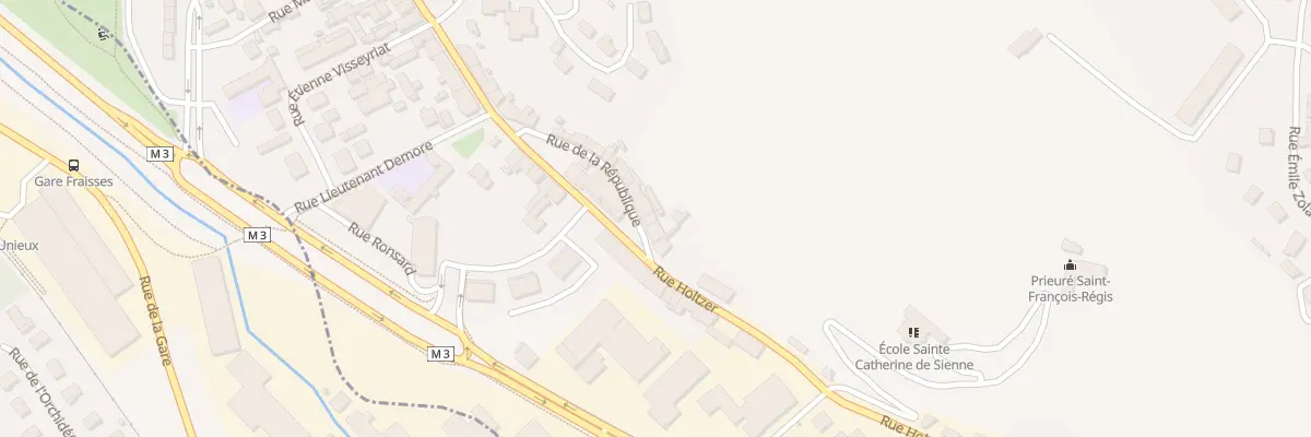 Plan du 25 Rue de la République à Unieux