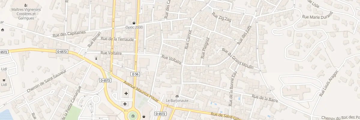 Plan du 2 Rue Voltaire à Vauvert