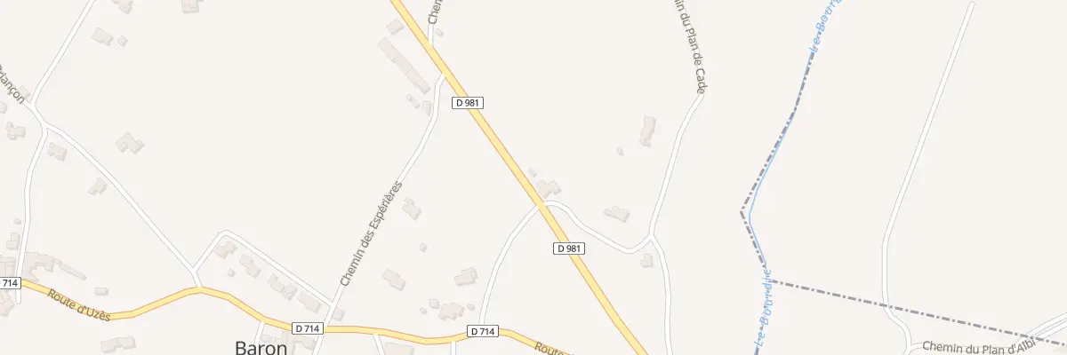 Plan du 1 Che du Plan de Cade à Baron