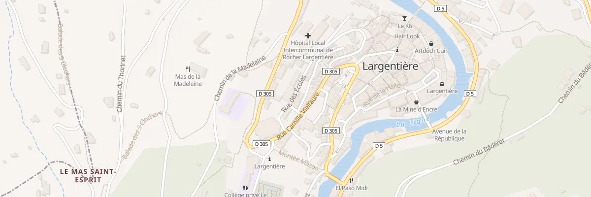 Plan du 6072 Rue du Télègraphe à Largentière