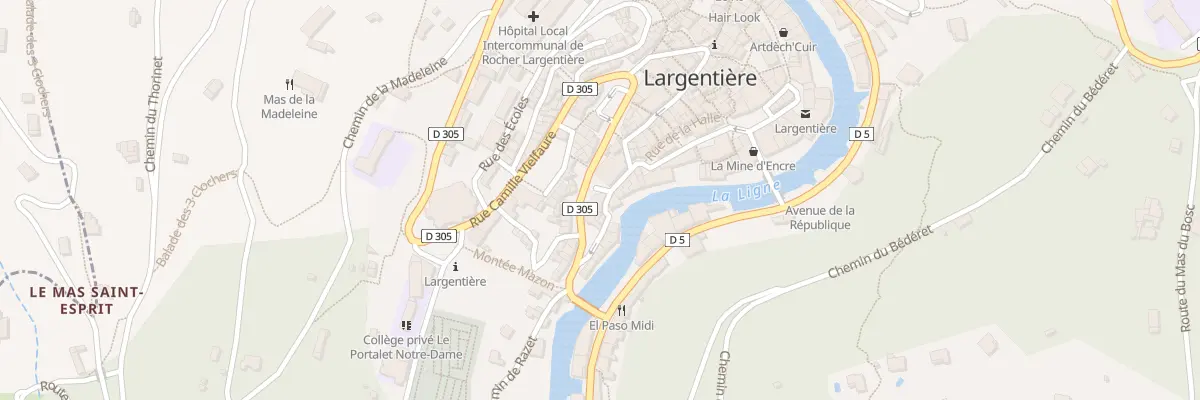 Plan du 1 Pl Fernand de Rochemure à Largentière