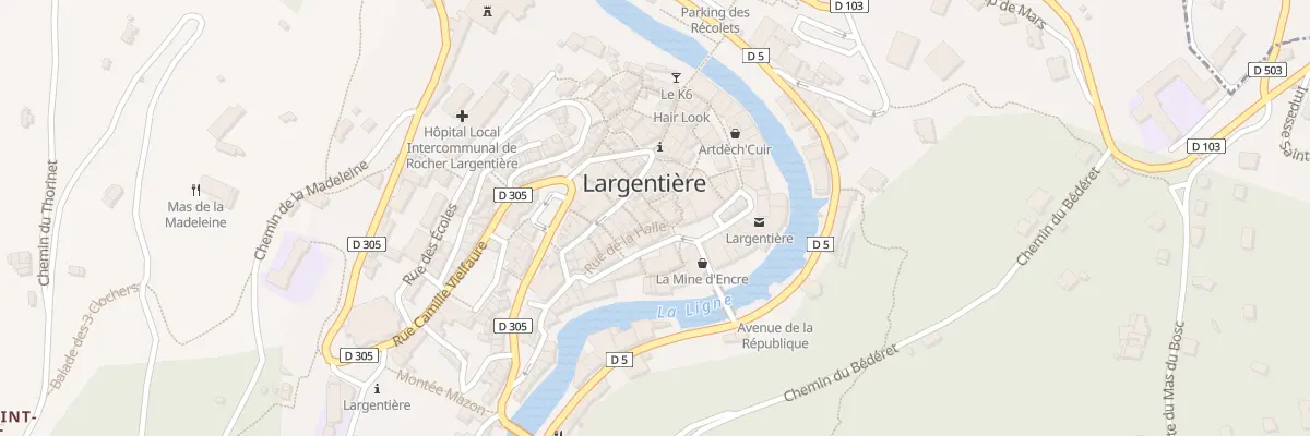 Plan du 2 Rue de la Halle à Largentière
