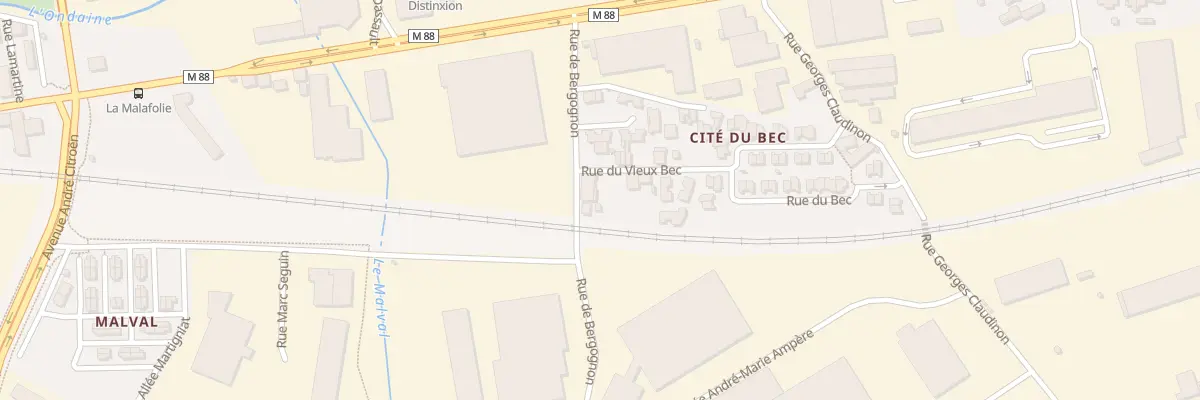 Plan du 11 Rue de Bergognon au Chambon-Feugerolles