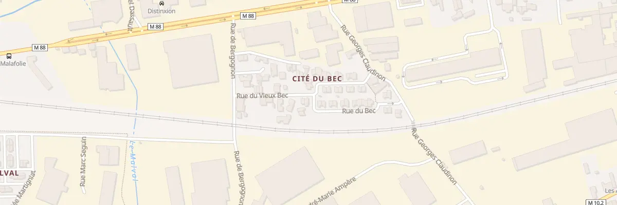 Plan du 26 Rue du Bec au Chambon-Feugerolles