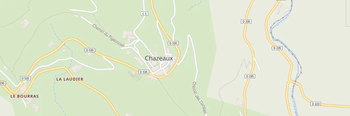 Plan de Chazeaux à Chazeaux