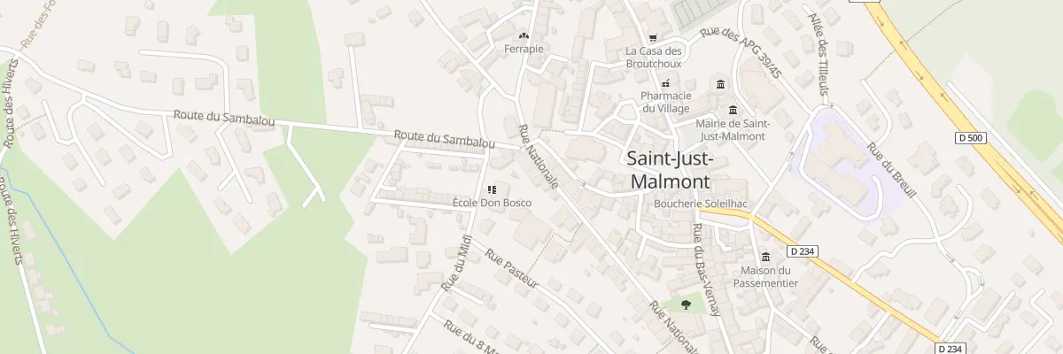 Plan du 22 Rue Nationale à Saint-Just-Malmont
