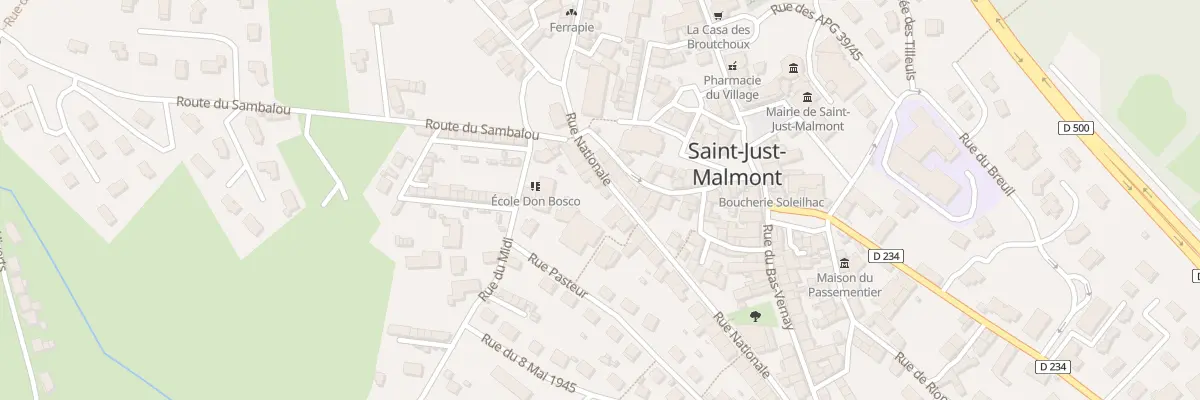 Plan du 28 Rue Nationale à Saint-Just-Malmont