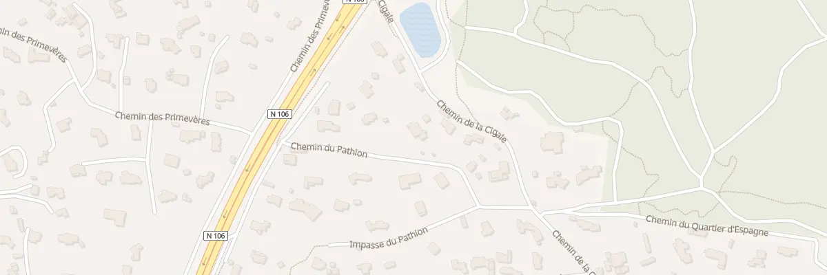 Plan du 136 Che du Pathion à Nîmes
