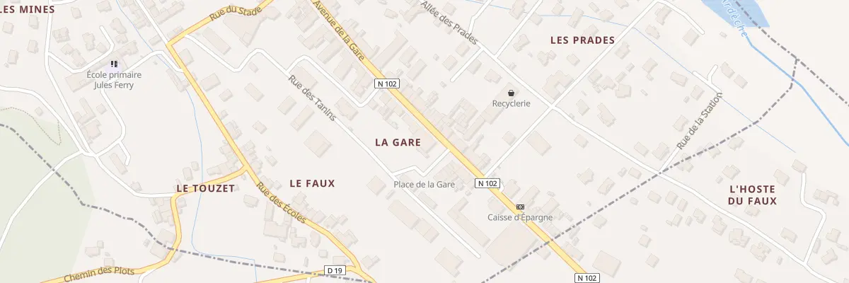 Plan du 16 Av de la Gare à Lalevade-d’Ardèche