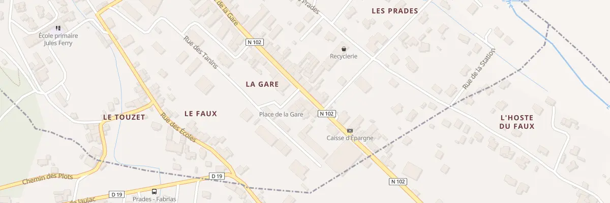 Plan du 14 Av de la Gare à Lalevade-d’Ardèche