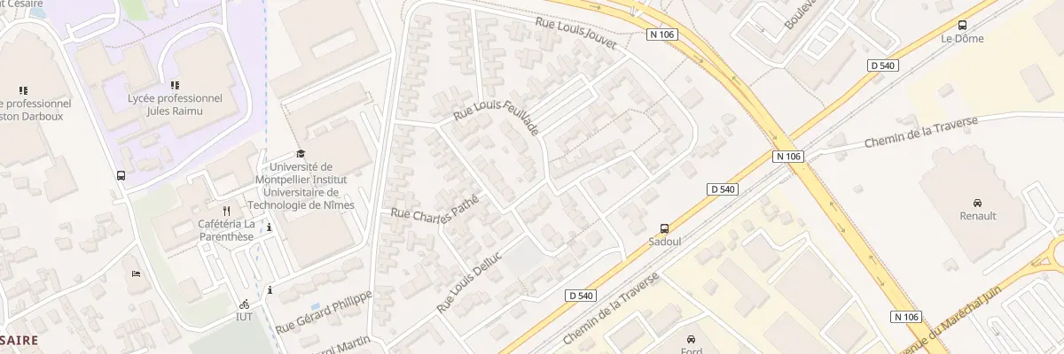 Plan du 1 Rue Louis Feuillade à Nîmes