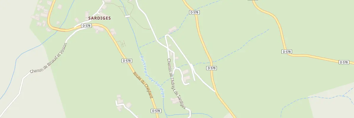 Plan du 396 Che de l’Adreyt de Sardiges à Mézilhac