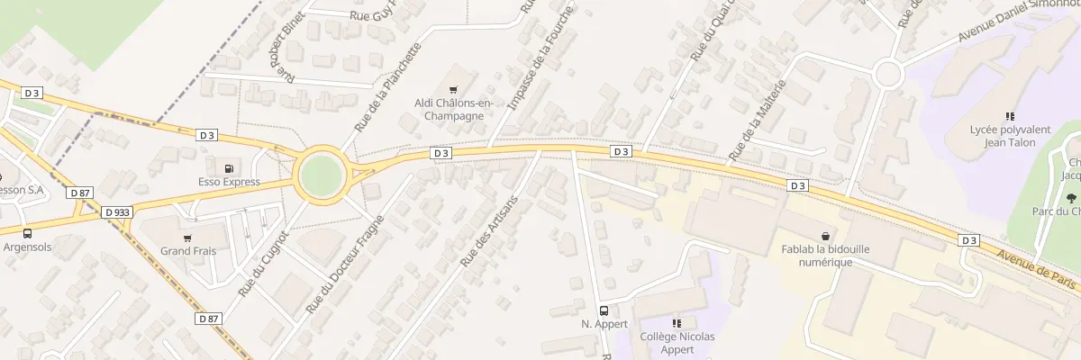 Plan du 1 Rue des Artisans à Châlons-en-Champagne