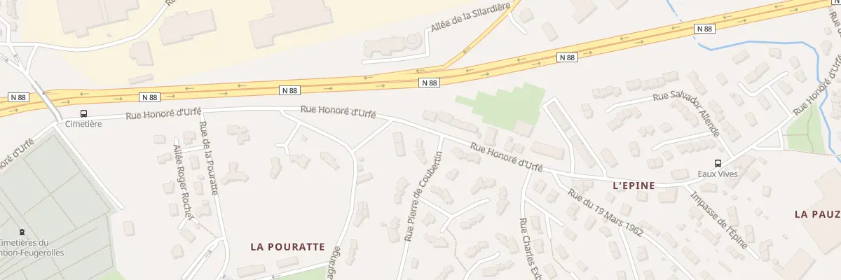 Plan du 2 Rue Pierre de Coubertin au Chambon-Feugerolles