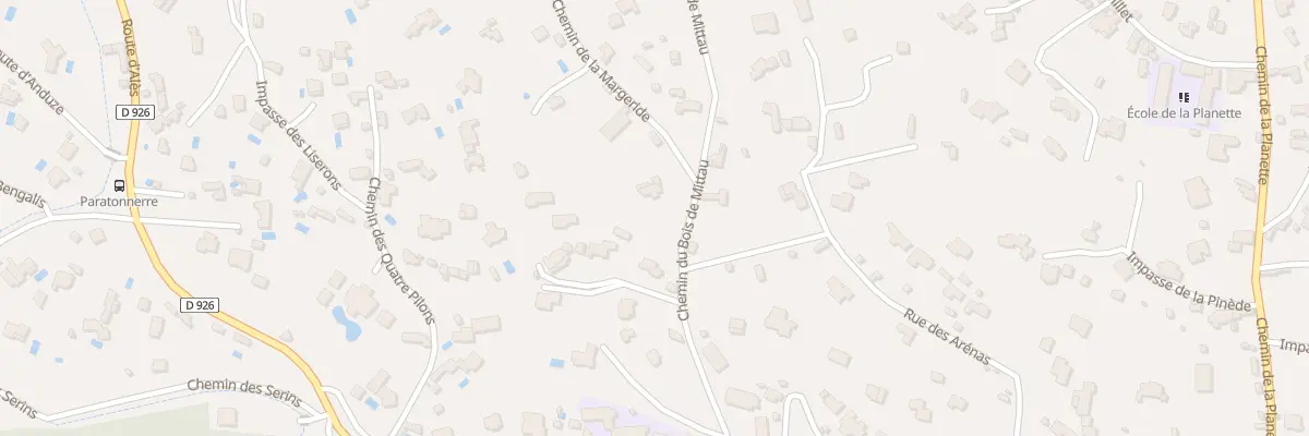 Plan du 389 Che du Bois de Mittau à Nîmes