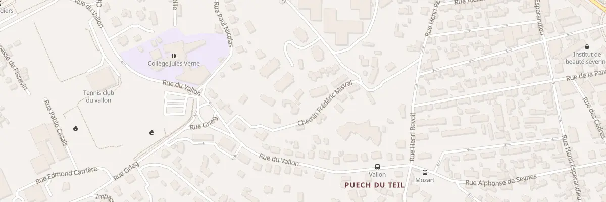 Plan du 210 Che Frédéric Mistral à Nîmes