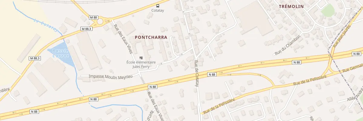 Plan du 22A Rue de Cotatay au Chambon-Feugerolles
