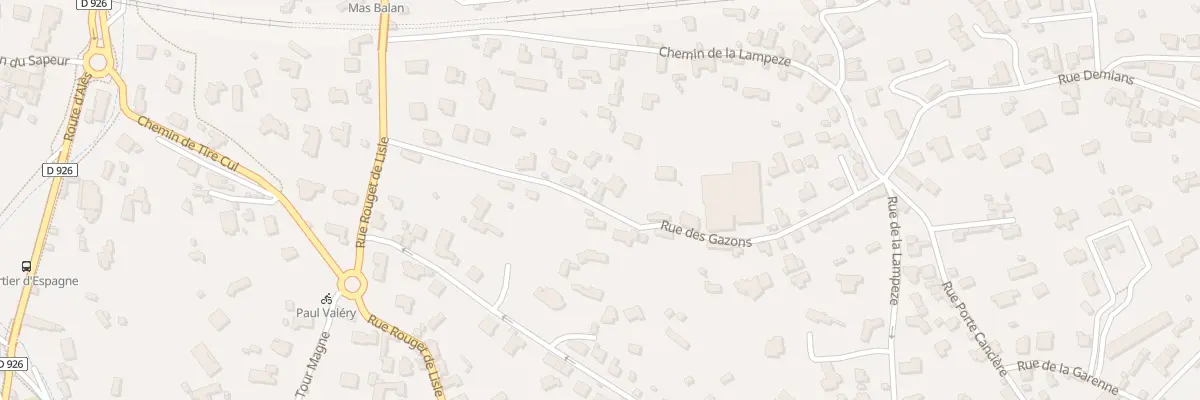 Plan du 9002 Rue des Gazons à Nîmes