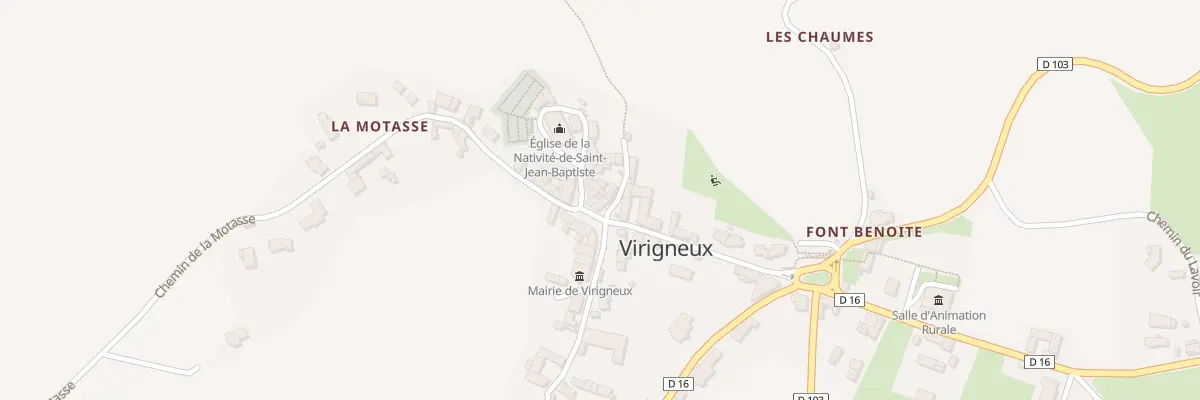Plan du 16 Pl du Monument à Virigneux