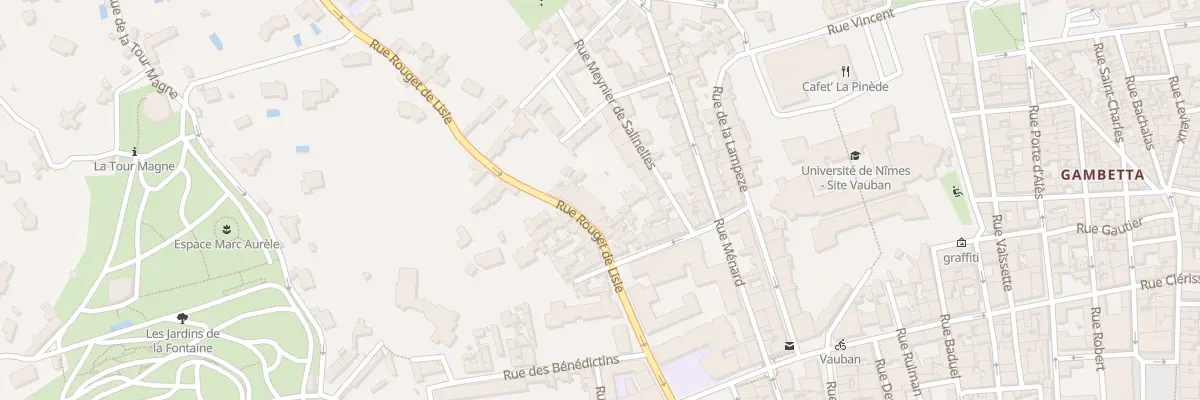 Plan du 28 Rue Rouget de Lisle à Nîmes