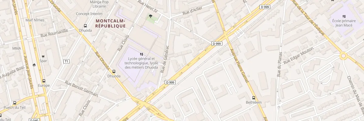 Plan du 58B Bd Sgt Triaire à Nîmes