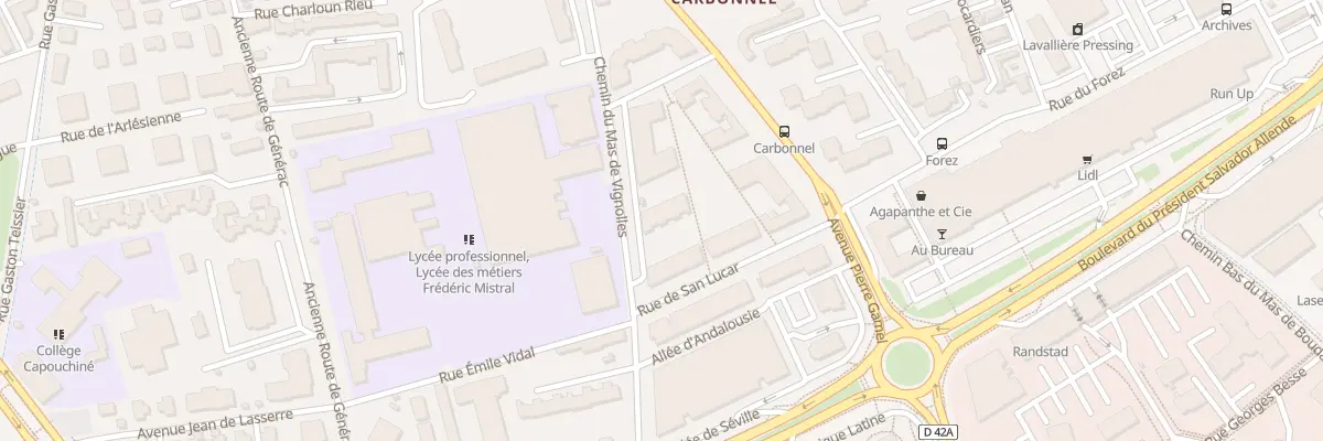 Plan du 191 Che du Mas de Vignolles à Nîmes