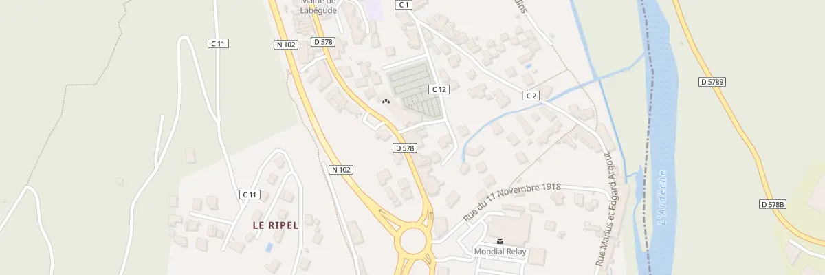 Plan du 93 Rte Nationale à Labégude
