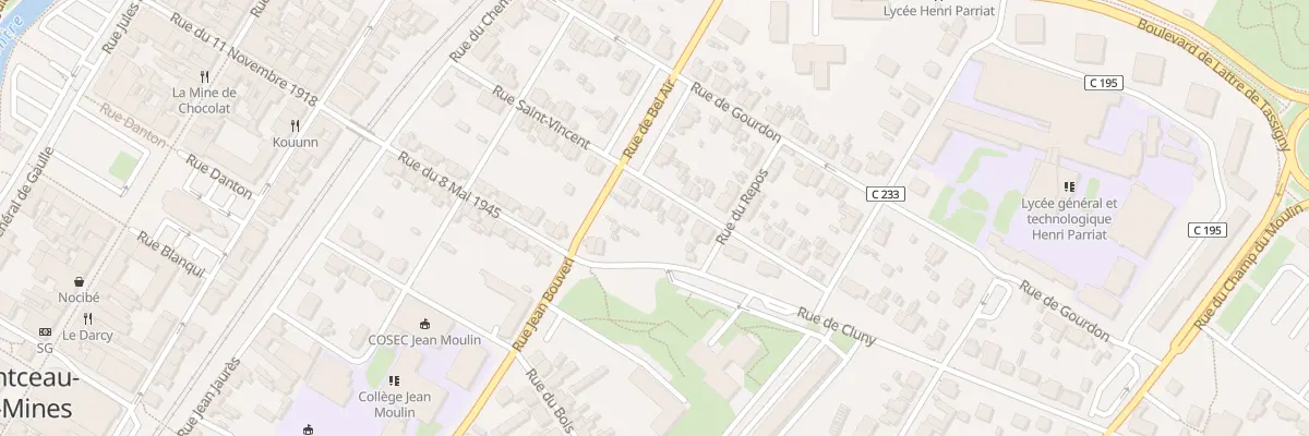 Plan du 28 Rue Saint-vincent à Montceau-les-Mines