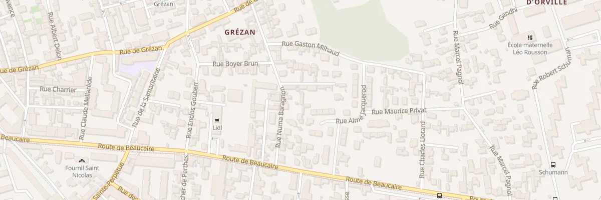 Plan du 12 Rue Numa Baragnon à Nîmes