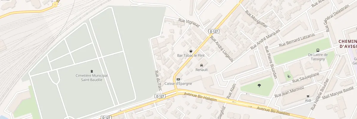 Plan du 129 Rte d’Avignon à Nîmes