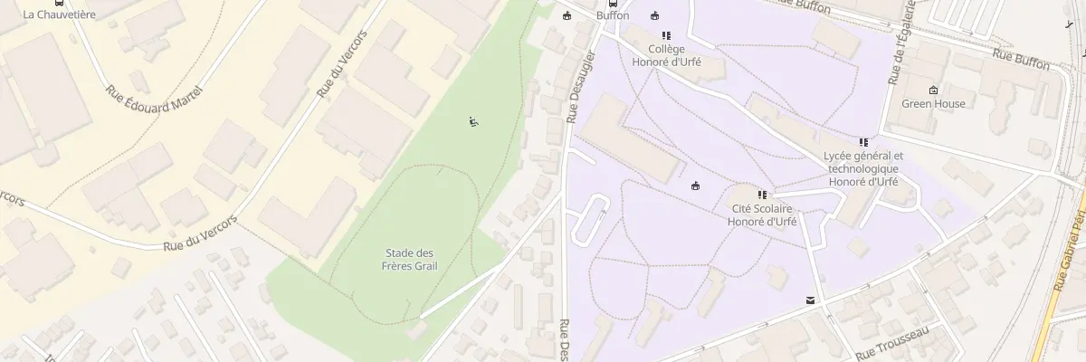 Plan du 2 Rue des Frères Grail à Saint-Étienne