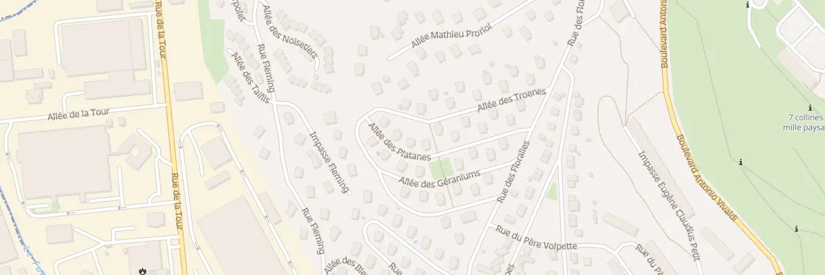 Plan du 52 All des Platanes à Saint-Étienne