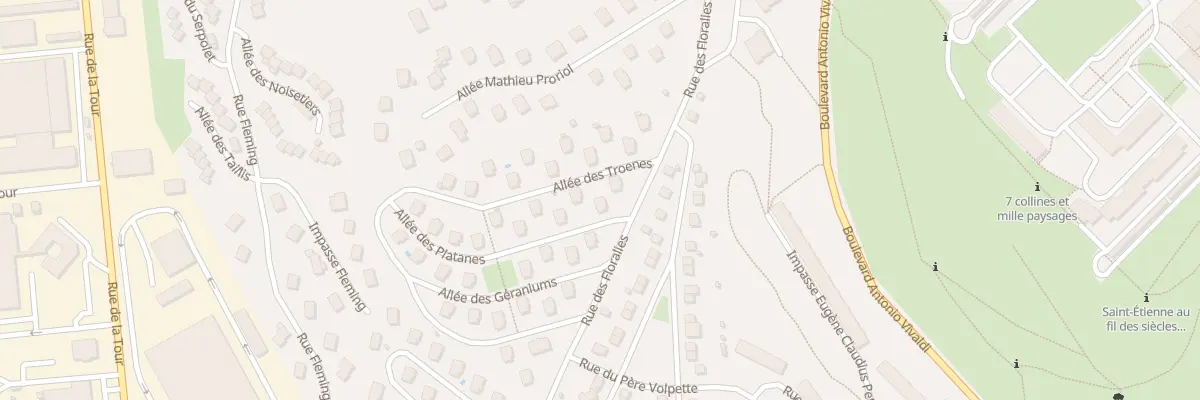 Plan du 45 All des Platanes à Saint-Étienne