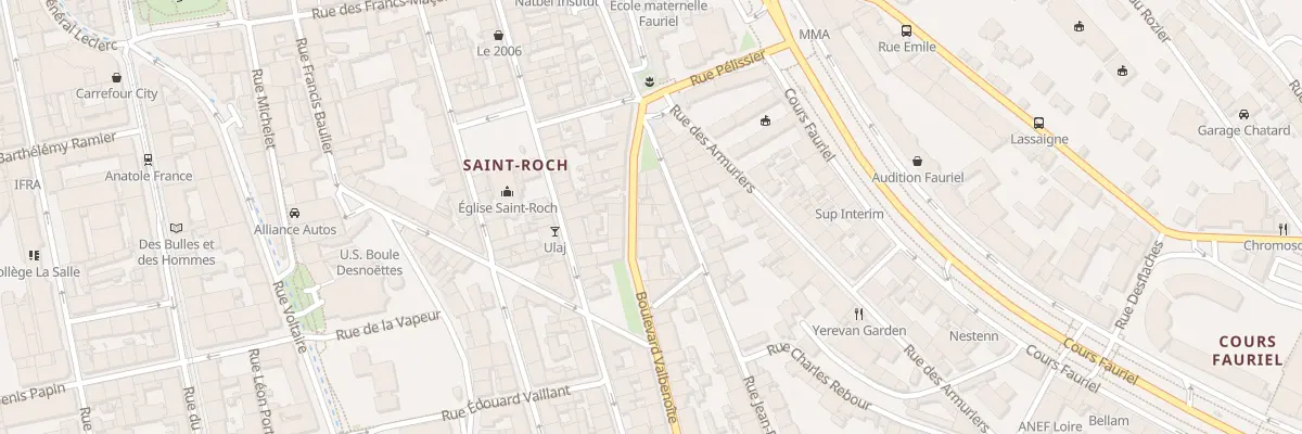 Plan du 12 Rue Jean-Baptiste David à Saint-Étienne