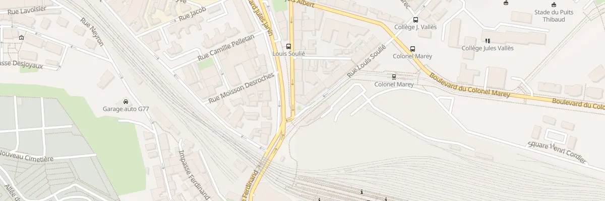 Plan du 1 Rue Louis Soulié à Saint-Étienne