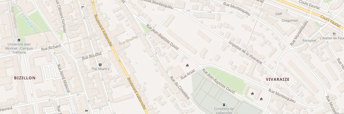Plan du 68 Rue Jean-Baptiste David à Saint-Étienne
