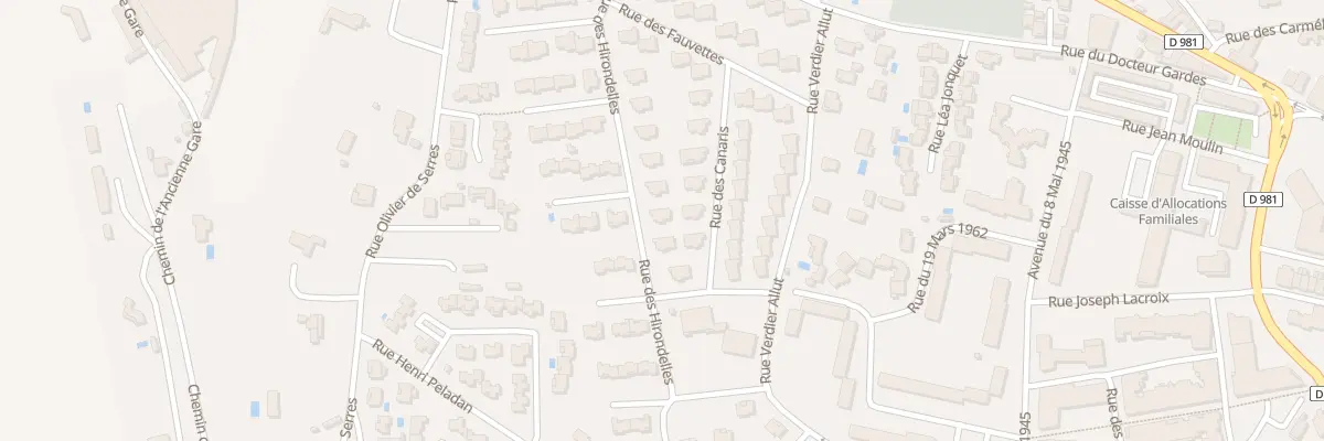 Plan du 20 Rue des Hirondelles à Uzès