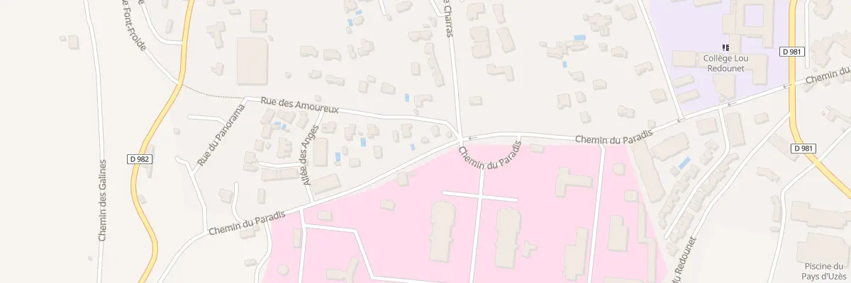 Plan du 13 Che du Paradis à Uzès
