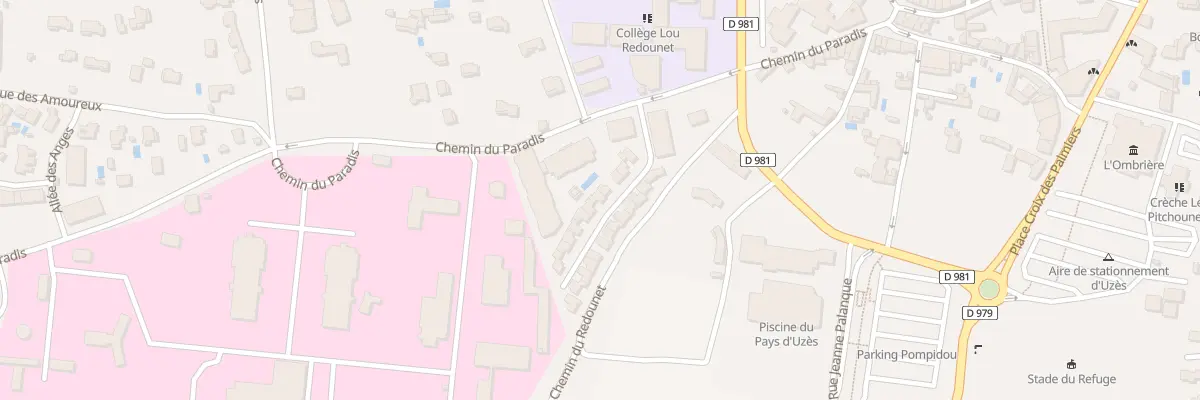 Plan du 16B Che du Paradis à Uzès