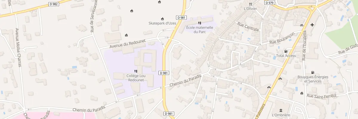 Plan du 3 Av du Redounet à Uzès