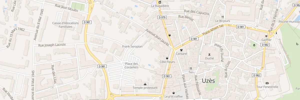 Plan du 14 Pl des Cordeliers à Uzès