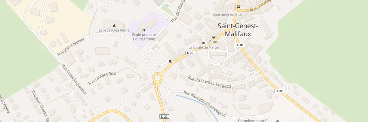 Plan du Bourg à Saint-Genest-Malifaux