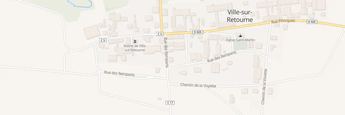 Plan du 1 Rue des Remparts à Ville-sur-Retourne